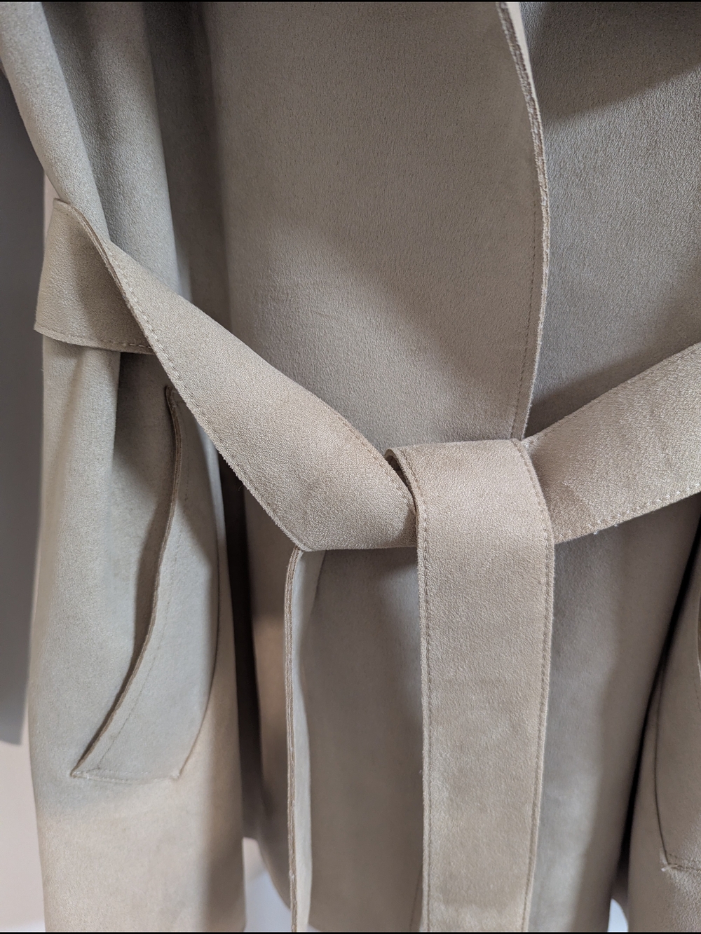 H&M Taupe Suede-Look Belted Trench Coat - Picture 7 of 7